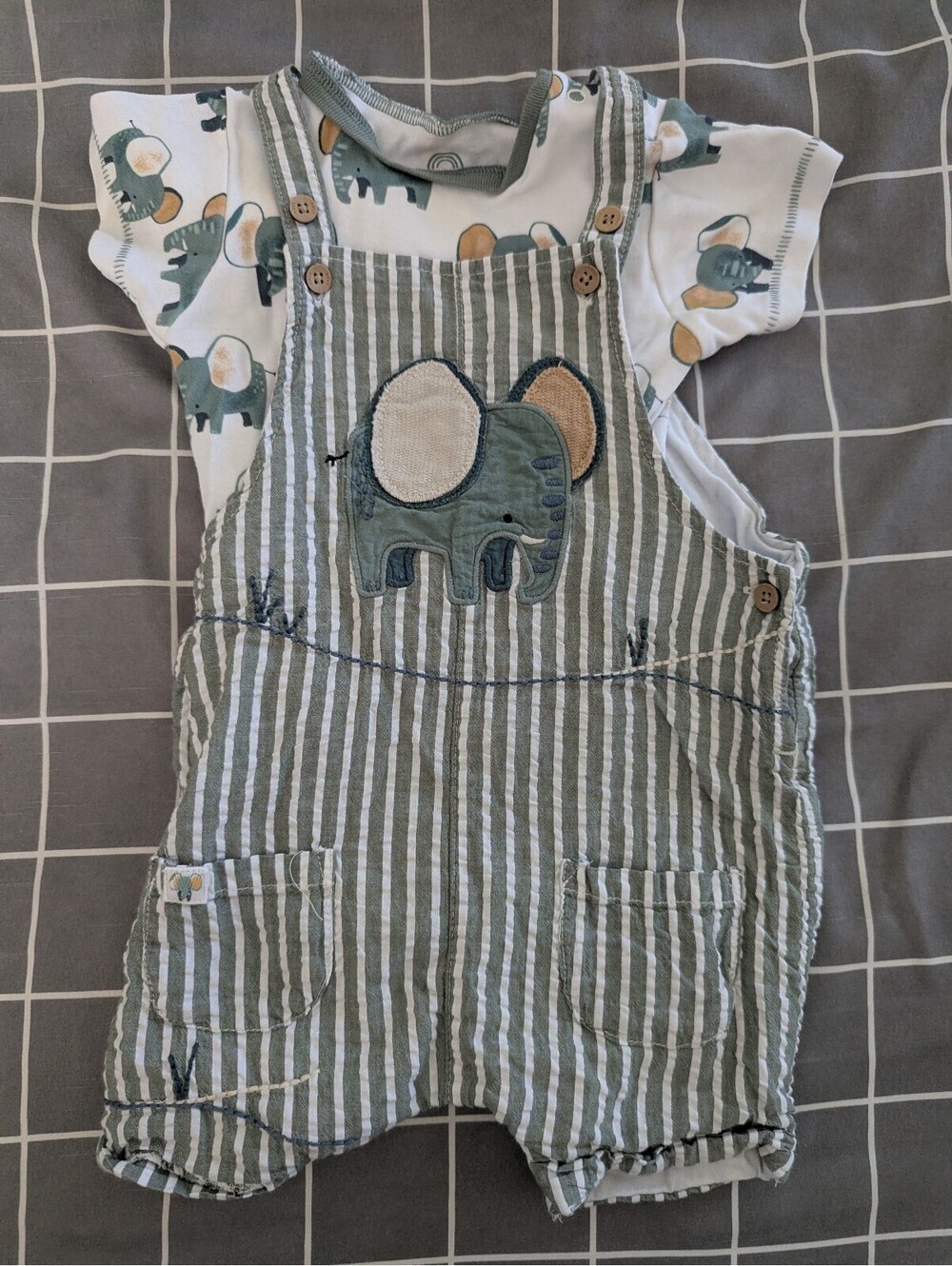 Next elephant dungarees romper outfit